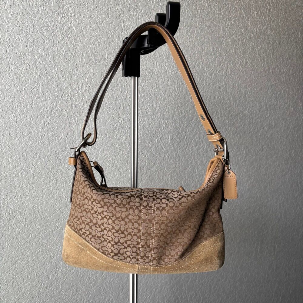 Vintage Y2K Coach Canvas Shoulder Bag
